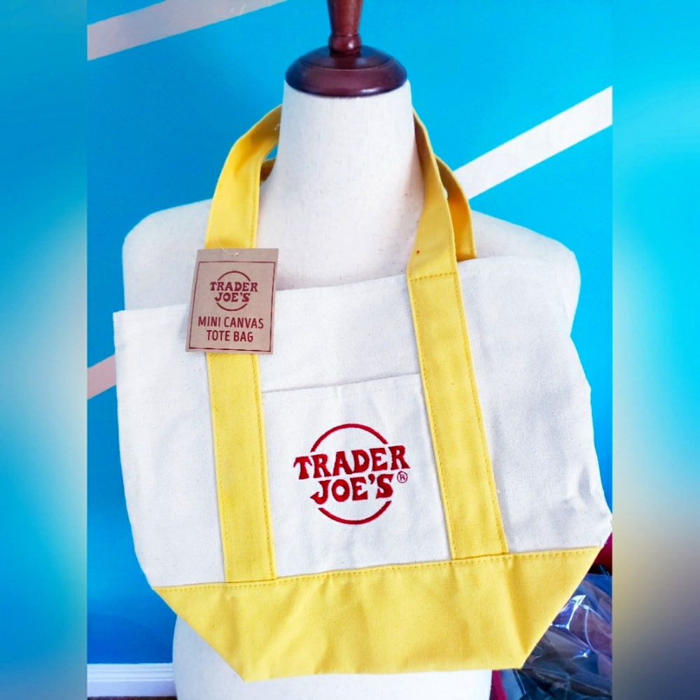 Trader Joe's canvas mini tote - yellow